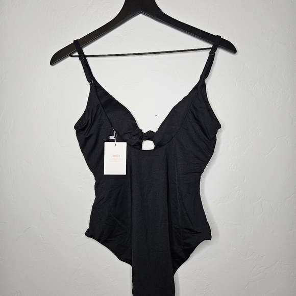 Andie Swim The Santorini One Piece Bathing Suit Size Large in Black - Picture 7 of 8